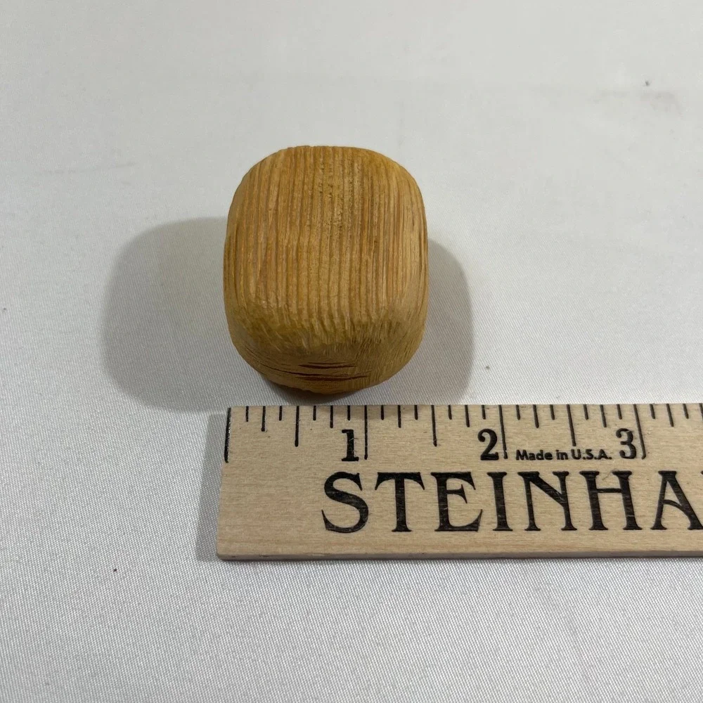 Vintage Hand Carved Wood Nut Trinket Box Miniature Painted Beetle Spider 1.5